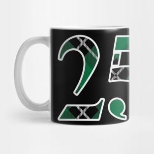 25 Sports Jersey Number Green Black Flannel Mug